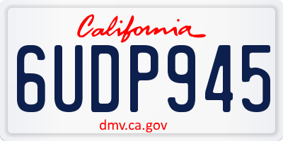 CA license plate 6UDP945
