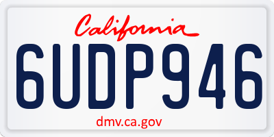CA license plate 6UDP946