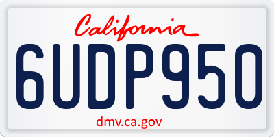 CA license plate 6UDP950