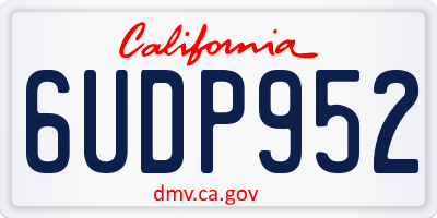 CA license plate 6UDP952