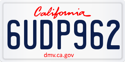 CA license plate 6UDP962