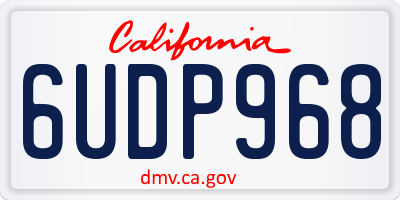CA license plate 6UDP968