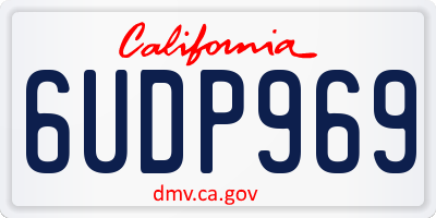 CA license plate 6UDP969