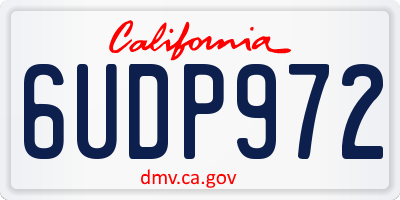 CA license plate 6UDP972