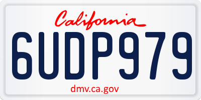 CA license plate 6UDP979