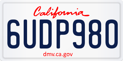 CA license plate 6UDP980