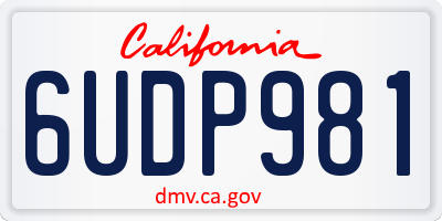 CA license plate 6UDP981