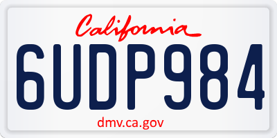 CA license plate 6UDP984