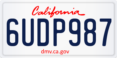CA license plate 6UDP987