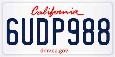 CA license plate 6UDP988