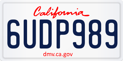 CA license plate 6UDP989