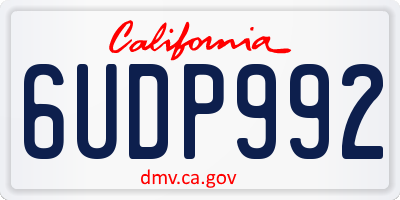 CA license plate 6UDP992