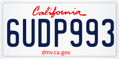 CA license plate 6UDP993
