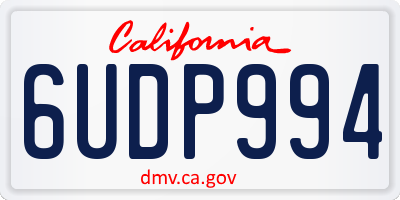 CA license plate 6UDP994