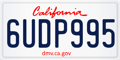 CA license plate 6UDP995