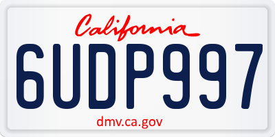 CA license plate 6UDP997