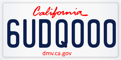 CA license plate 6UDQ000