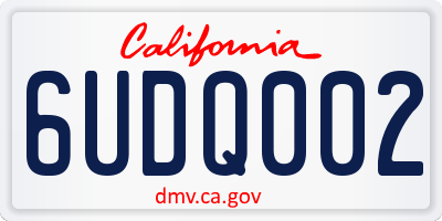 CA license plate 6UDQ002
