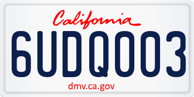 CA license plate 6UDQ003