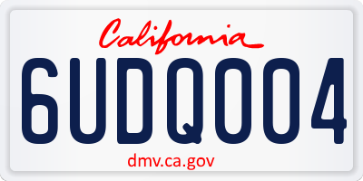 CA license plate 6UDQ004