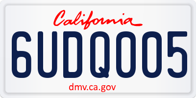 CA license plate 6UDQ005