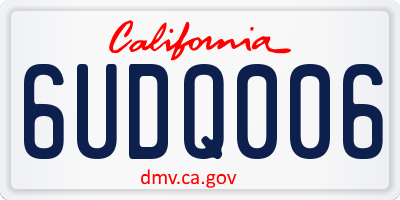CA license plate 6UDQ006