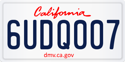 CA license plate 6UDQ007