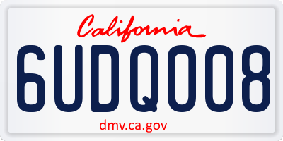 CA license plate 6UDQ008