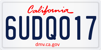 CA license plate 6UDQ017