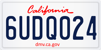 CA license plate 6UDQ024
