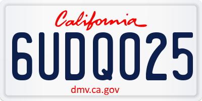 CA license plate 6UDQ025