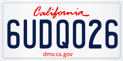 CA license plate 6UDQ026