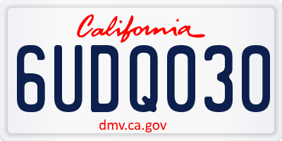 CA license plate 6UDQ030