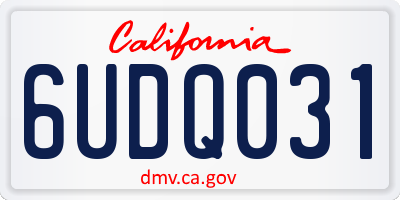 CA license plate 6UDQ031