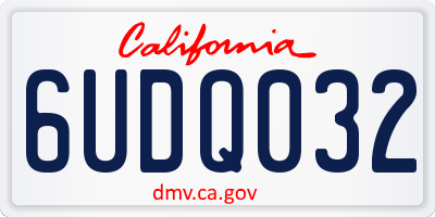 CA license plate 6UDQ032