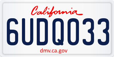 CA license plate 6UDQ033