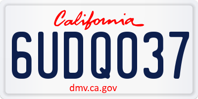 CA license plate 6UDQ037
