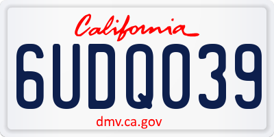 CA license plate 6UDQ039