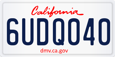 CA license plate 6UDQ040