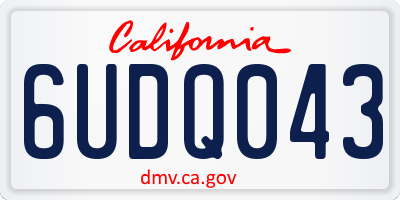 CA license plate 6UDQ043