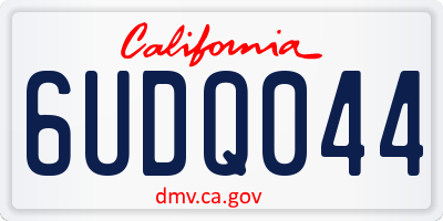 CA license plate 6UDQ044
