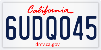 CA license plate 6UDQ045