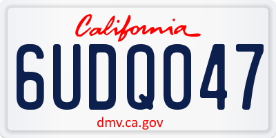 CA license plate 6UDQ047
