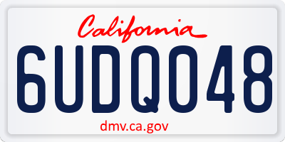 CA license plate 6UDQ048