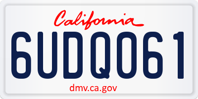 CA license plate 6UDQ061