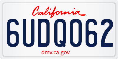 CA license plate 6UDQ062