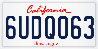 CA license plate 6UDQ063