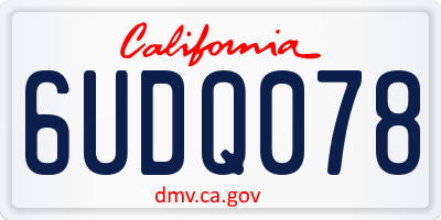 CA license plate 6UDQ078