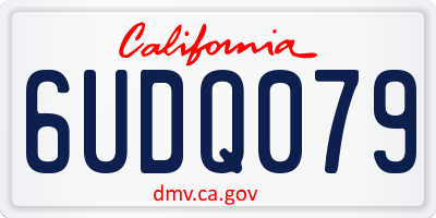 CA license plate 6UDQ079