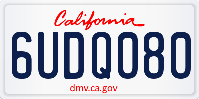 CA license plate 6UDQ080